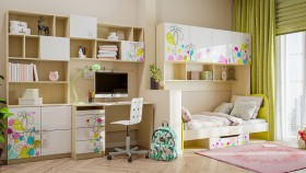 Детская комната Флёр (Белый/корпус Клен) в Ангарске - angarsk.katalogmebeli.com | фото