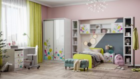 Детская комната Флер (Белый/корпус Выбеленное дерево) в Ангарске - angarsk.katalogmebeli.com | фото