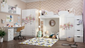 Детская комната Совушки (Белый/корпус Выбеленное дерево) в Ангарске - angarsk.katalogmebeli.com | фото