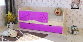 Друзья Кровать детская 2 ящика 1.6 Фиолетовый глянец в Ангарске - angarsk.katalogmebeli.com | фото