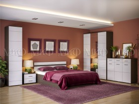 Спальня Нэнси (Венге/Белый глянец) в Ангарске - angarsk.katalogmebeli.com | фото