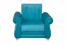 Кресло для отдыха "Порто" (велюр киви бирюза / микровельвет крем) в Ангарске - angarsk.katalogmebeli.com | фото 3