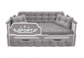Кровать 170 серии Спорт 1 ящик 45 Серый (подушки) в Ангарске - angarsk.katalogmebeli.com | фото