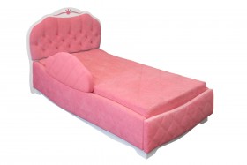 Кровать 190 Гармония Lux 36 Розовый (мягкий бортик) в Ангарске - angarsk.katalogmebeli.com | фото