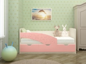 Кровать Бабочки 1,6м (Розовый металлик) в Ангарске - angarsk.katalogmebeli.com | фото 1