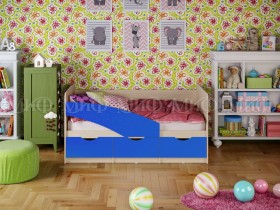 Кровать Бабочки 1,6м (Синий матовый) в Ангарске - angarsk.katalogmebeli.com | фото