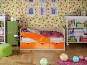 Кровать Бабочки 1,8м (Оранжевый металлик) в Ангарске - angarsk.katalogmebeli.com | фото