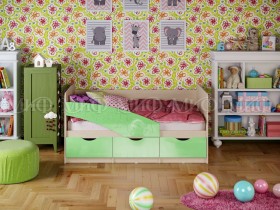 Кровать Бабочки 2,0м (Салатовый металлик) в Ангарске - angarsk.katalogmebeli.com | фото