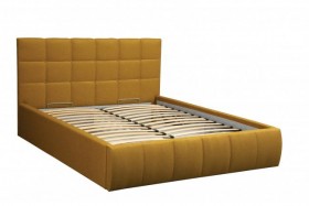 Кровать "Диана" ш. 1400 (Н=1010мм) (жаккард горчица) в Ангарске - angarsk.katalogmebeli.com | фото