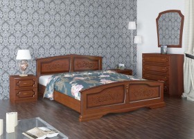 Кровать Елена из массива сосны 1200*2000 Орех в Ангарске - angarsk.katalogmebeli.com | фото