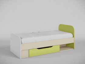 Кровать Эппл 1650х750 (Зеленый/Белый/корпус Клен) в Ангарске - angarsk.katalogmebeli.com | фото