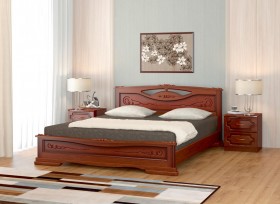 Кровать Карина-7 из массива сосны 1400*2000 Орех в Ангарске - angarsk.katalogmebeli.com | фото