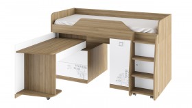 Кровать комбинированная «Оксфорд» (Ривьера/Белый с рисунком) в Ангарске - angarsk.katalogmebeli.com | фото 3