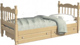 Кровать одинарная Аленка из массива сосны 800*1890 Сосна в Ангарске - angarsk.katalogmebeli.com | фото