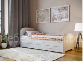 Кровать односпальная ЛДСП 800 с ящиками Дуб выбеленный в Ангарске - angarsk.katalogmebeli.com | фото