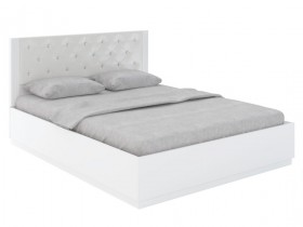 Кровать с ПМ М25 Спальня Тиффани (белый текстурный) в Ангарске - angarsk.katalogmebeli.com | фото