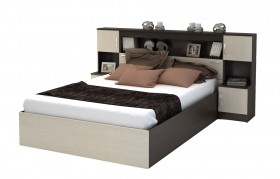 Кровать с прикроватным блоком КР 552 Спальня Basya (венге/белфорт) в Ангарске - angarsk.katalogmebeli.com | фото