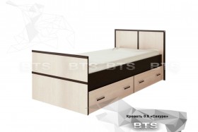 Кровать Сакура с настилом и ящиками 0,9 (Венге/Лоредо) в Ангарске - angarsk.katalogmebeli.com | фото