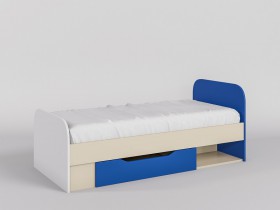 Кровать Скай люкс 1650х750 (Синий/Белый/корпус Клен) в Ангарске - angarsk.katalogmebeli.com | фото
