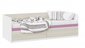 Кровать «Сканди» с 2 ящиками Дуб Гарден/Белый/Лиловый в Ангарске - angarsk.katalogmebeli.com | фото