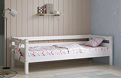 Кровать Соня Вариант 2 с задней защитой Белый полупрозрачный в Ангарске - angarsk.katalogmebeli.com | фото
