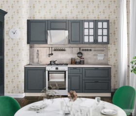 Кухня Регина 24 2,4 м (Серый матовый/Белый) в Ангарске - angarsk.katalogmebeli.com | фото