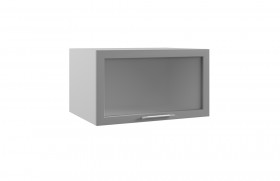 Квадро ГВПГС 800 шкаф верхний горизонтальный глубокий со стеклом высокий (Железо/корпус Серый) в Ангарске - angarsk.katalogmebeli.com | фото