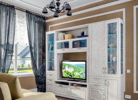 Модульная гостиная Флоренция (Дуб Сонома белый) в Ангарске - angarsk.katalogmebeli.com | фото