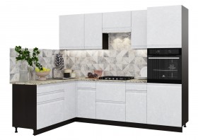 Модульная кухня Бруклин 2.8 м (Бетон белый/Венге) в Ангарске - angarsk.katalogmebeli.com | фото 12