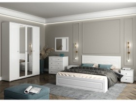 Модульная спальня Барселона (Белый/Белый глянец) в Ангарске - angarsk.katalogmebeli.com | фото