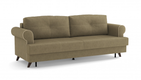Оливер / диван - кровать 3-х местн. (еврокнижка) (велюр велутто коричневый 23 в Ангарске - angarsk.katalogmebeli.com | фото