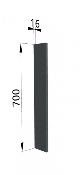Панель торцевая ПТ 400 Квадро (для шкафа торцевого верхнего) Железо в Ангарске - angarsk.katalogmebeli.com | фото