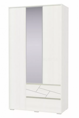 Шкаф 3-х дверный с ящиками Аделина 1200 Рамух белый в Ангарске - angarsk.katalogmebeli.com | фото