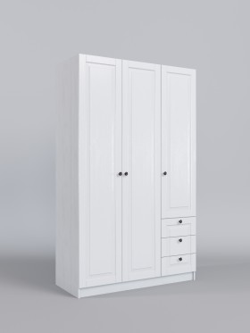 Шкаф 3-х створчатый с ящиками Классика (Белый/корпус Выбеленное дерево) в Ангарске - angarsk.katalogmebeli.com | фото 1
