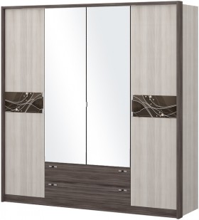 Шкаф четырехстворчатый с зеркалом Шк69.1 Николь в Ангарске - angarsk.katalogmebeli.com | фото