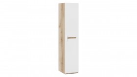 Шкаф для белья с 1-ой дверью «Фьюжн» Дуб Делано/Белый глянец в Ангарске - angarsk.katalogmebeli.com | фото