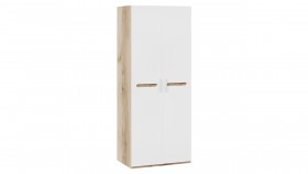 Шкаф для одежды с 2-мя дверями «Фьюжн» Дуб Делано/Белый глянец в Ангарске - angarsk.katalogmebeli.com | фото