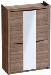 Шкаф трехдверный Соренто Дуб стирлинг/Кофе структурный матовый в Ангарске - angarsk.katalogmebeli.com | фото