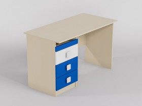 Стол (прямая столешница) Скай люкс (Синий/Белый/корпус Клен) в Ангарске - angarsk.katalogmebeli.com | фото
